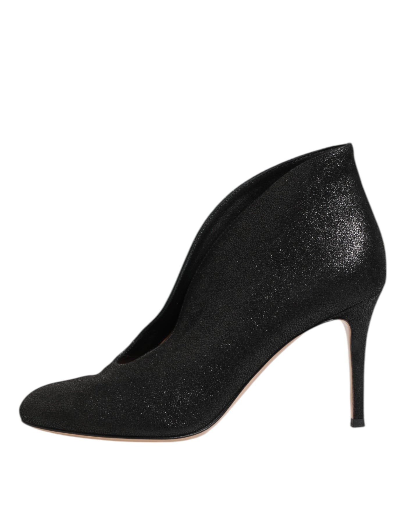 Escarpins à talons aiguilles noirs métallisés Gianvito Rossi