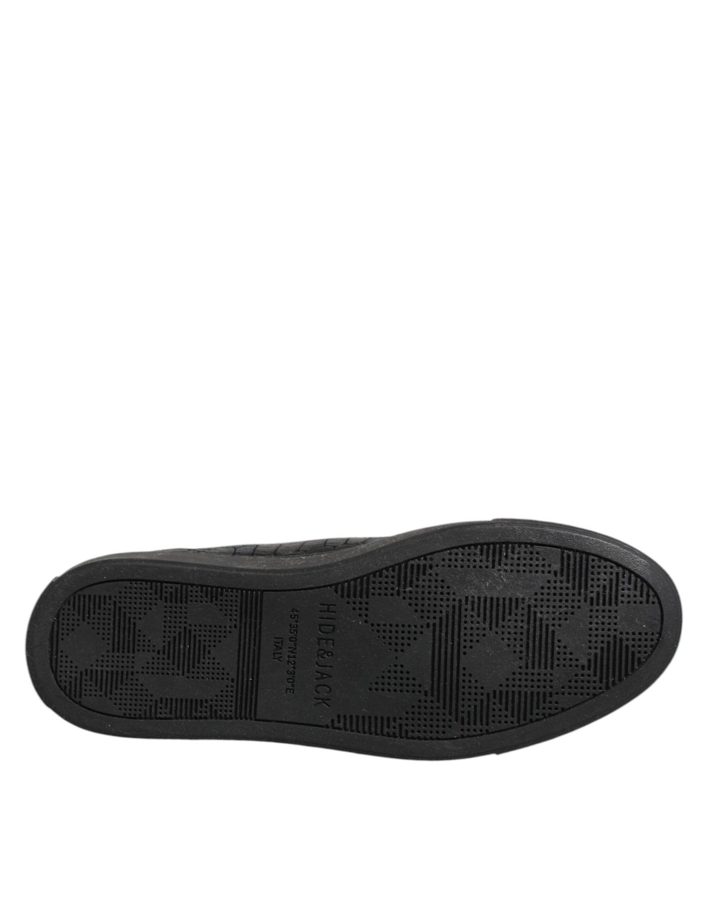HIDE &amp; JACK Zwarte leren veterschoenen met middelhoge top