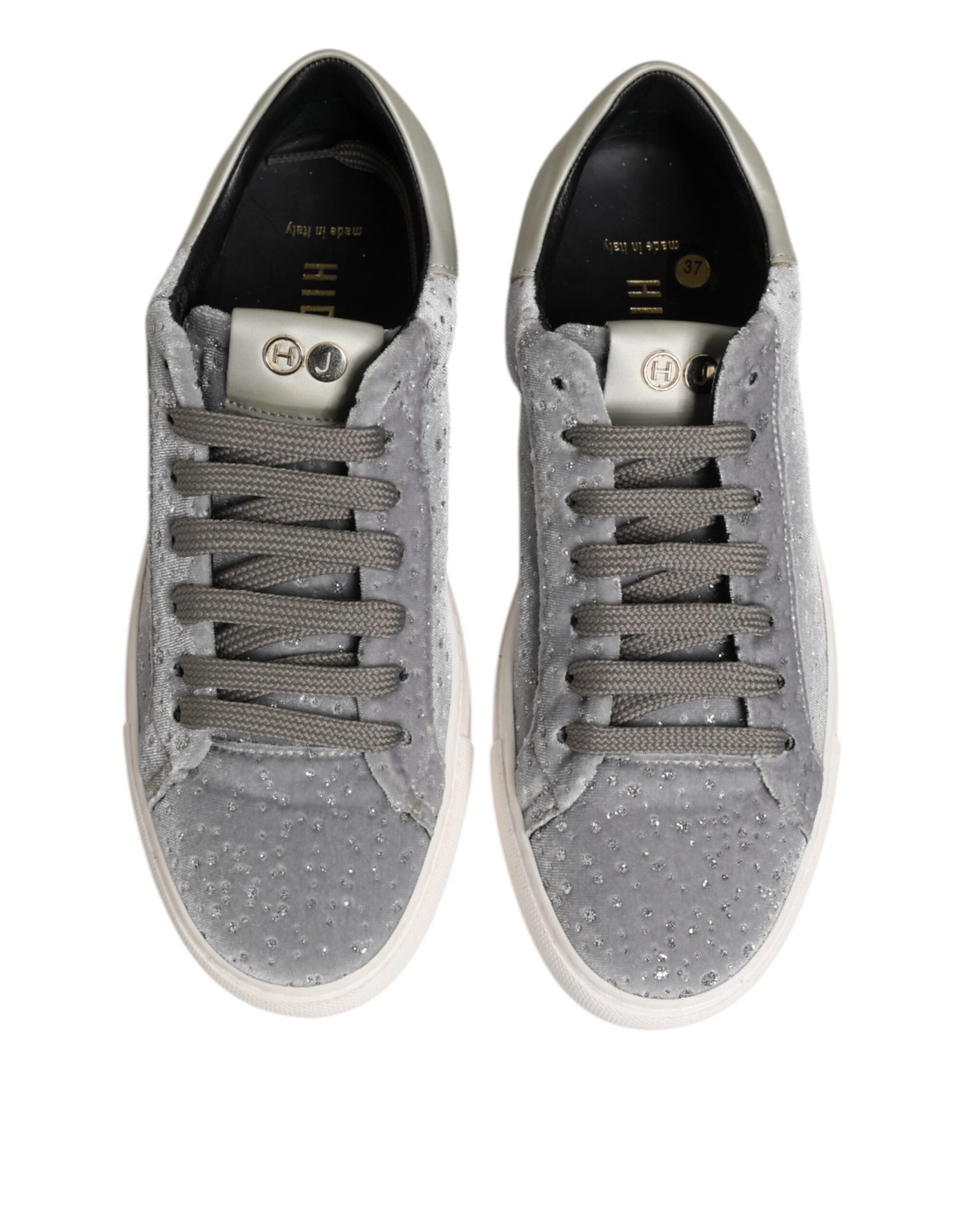HIDE &amp; JACK Grijze suède lage veterschoenen