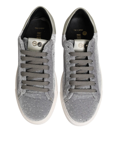 HIDE &amp; JACK Grijze suède lage veterschoenen