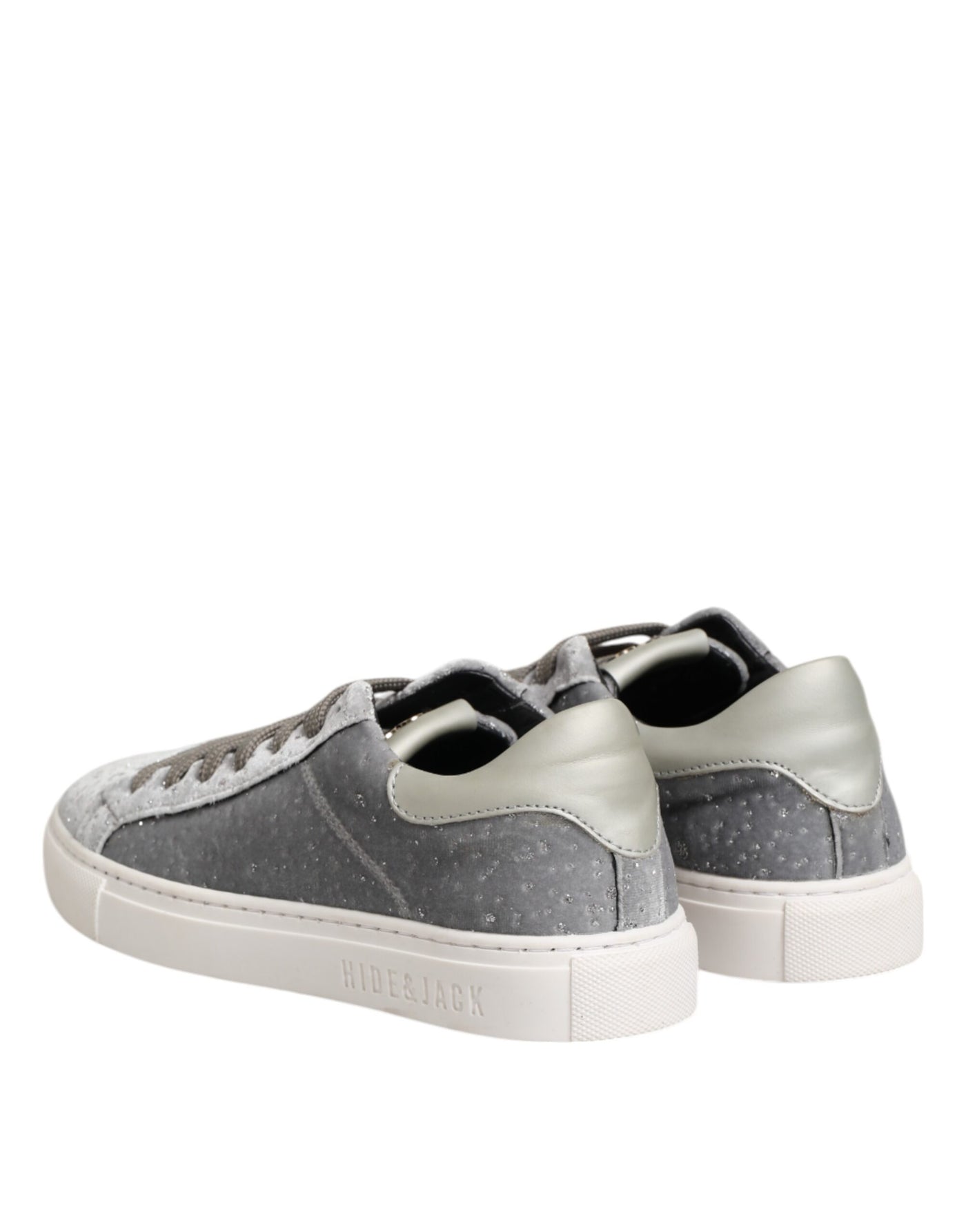 HIDE &amp; JACK Grijze suède lage veterschoenen