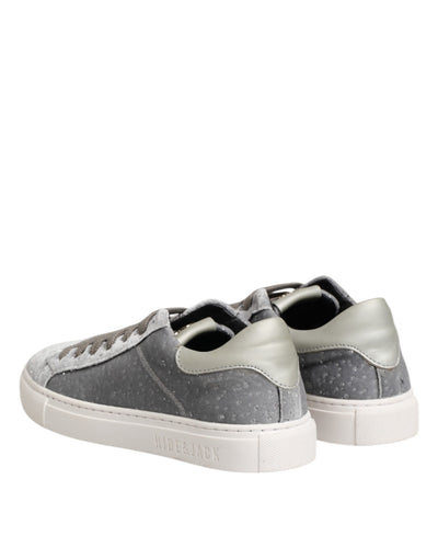 HIDE &amp; JACK Grijze suède lage veterschoenen