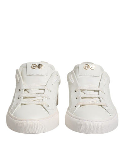 HIDE &amp; JACK Witte leren lage veterschoenen