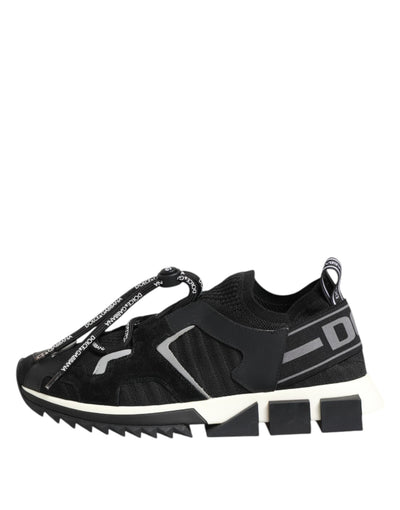 Dolce & Gabbana Black White Logo Sorrento Sneakers Shoes