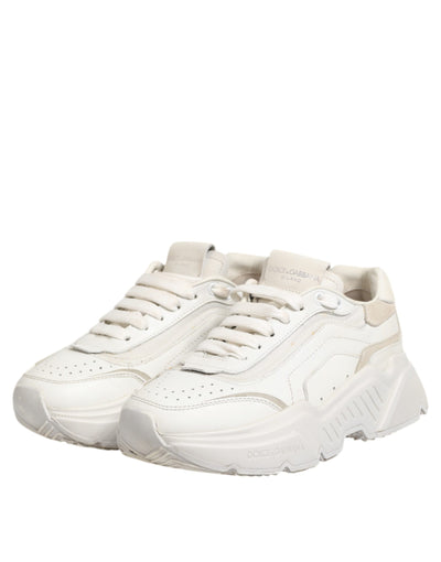 Dolce &amp; Gabbana Witte DAYMASTER Kalfsleren Sneakers Schoenen