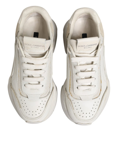 Dolce &amp; Gabbana Witte DAYMASTER Kalfsleren Sneakers Schoenen