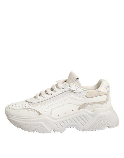 Dolce &amp; Gabbana Witte DAYMASTER Kalfsleren Sneakers Schoenen