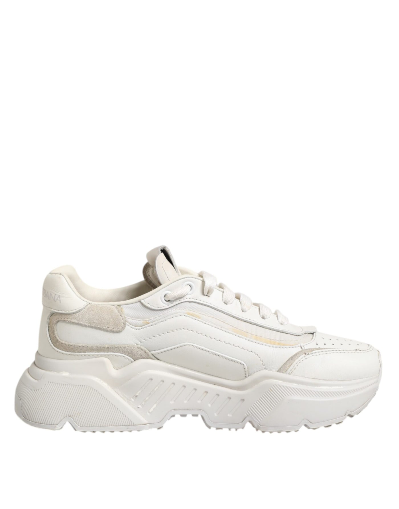 Dolce &amp; Gabbana Witte DAYMASTER Kalfsleren Sneakers Schoenen