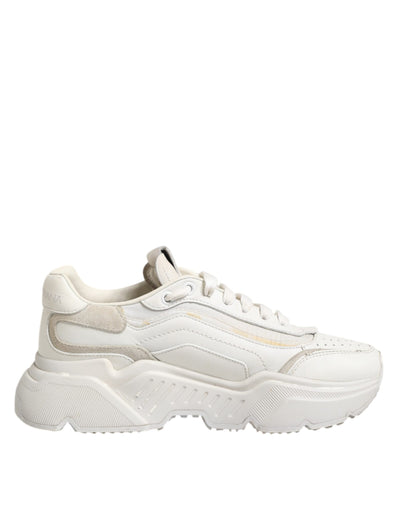 Dolce &amp; Gabbana Witte DAYMASTER Kalfsleren Sneakers Schoenen