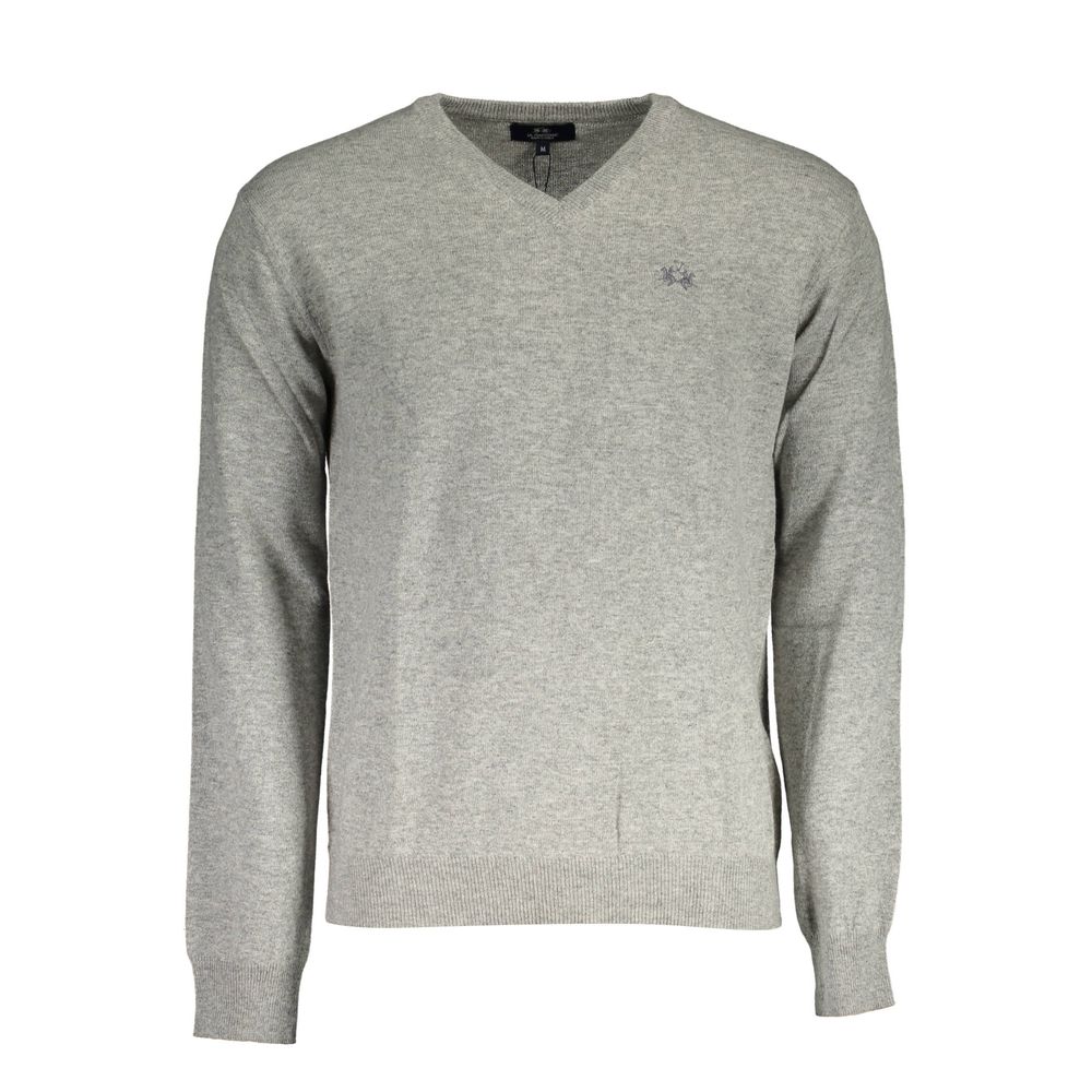 Pull en laine grise La Martina