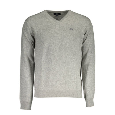 Pull en laine grise La Martina