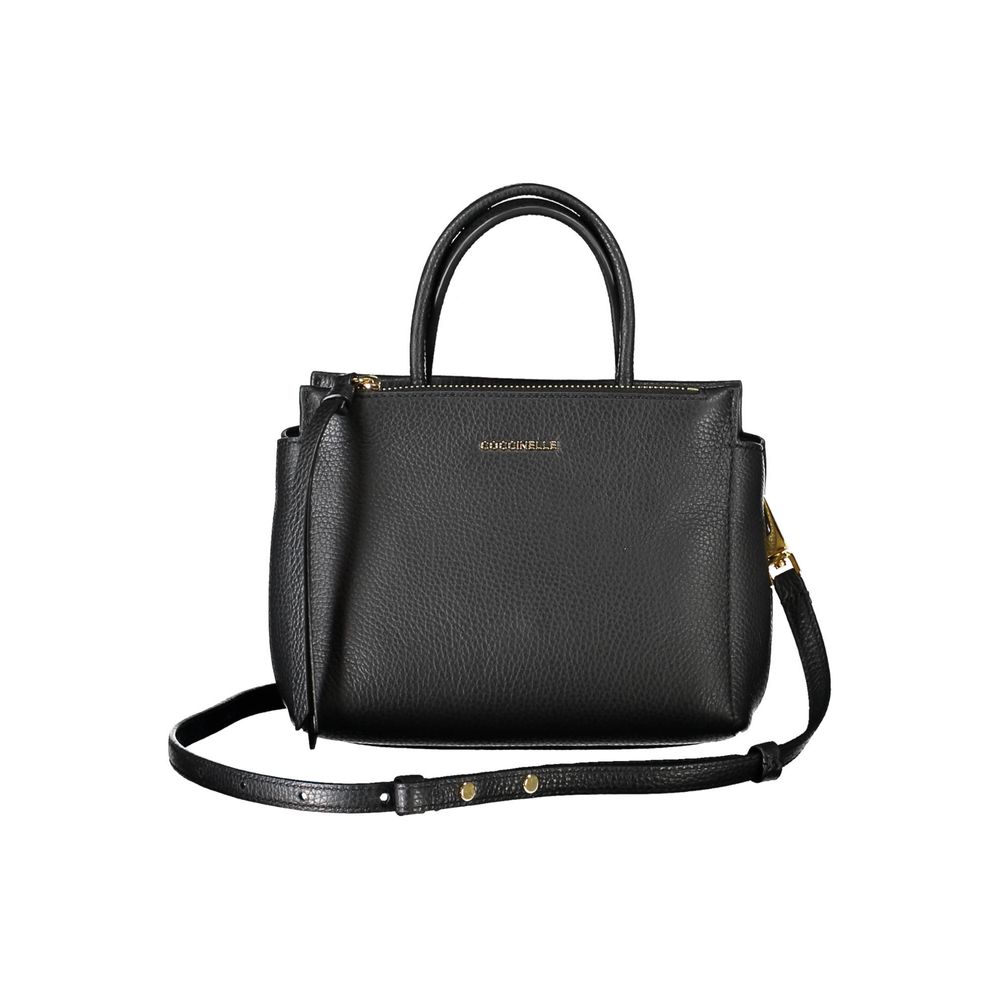 Sac à main en cuir noir Coccinelle