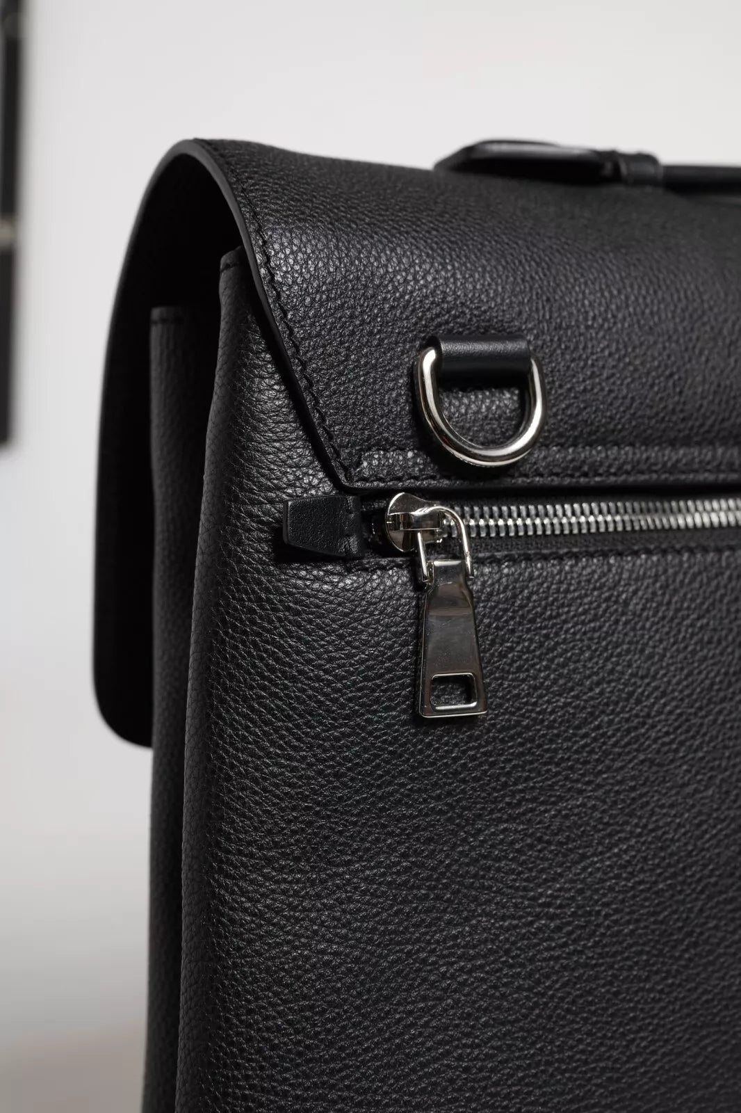 Dolce &amp; Gabbana Zwarte leren documententas met handgreep