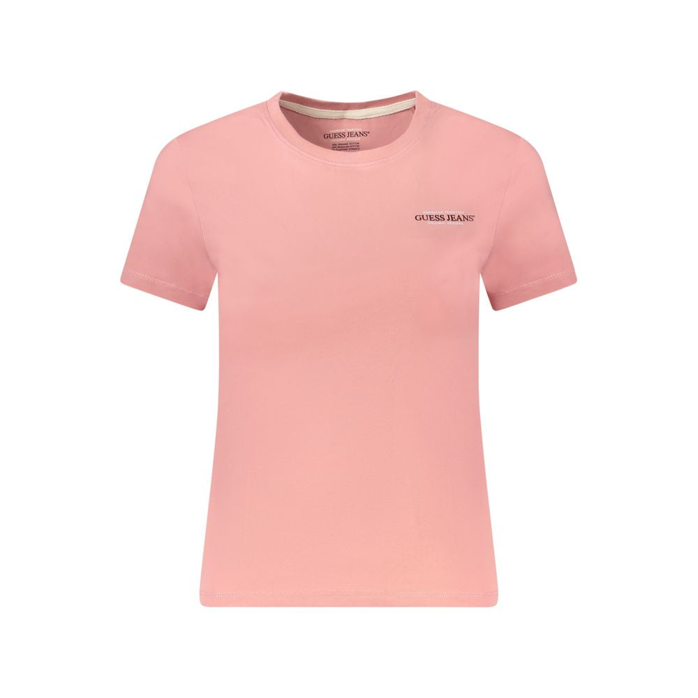 Guess Jeans Roze Katoenen Dames T-shirt