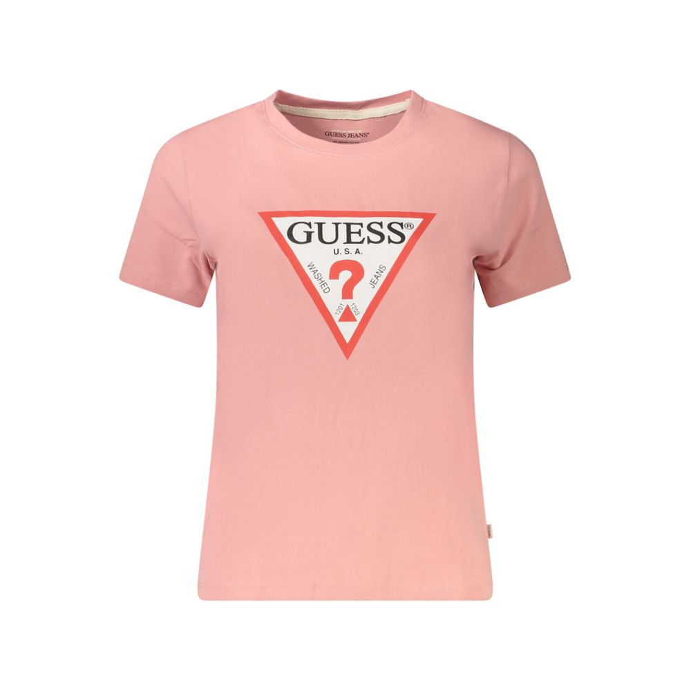 Guess Jeans Roze Katoenen Dames T-shirt