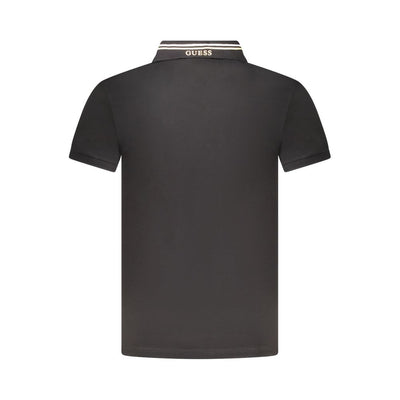 Guess Jeans Black Cotton Polo Shirt