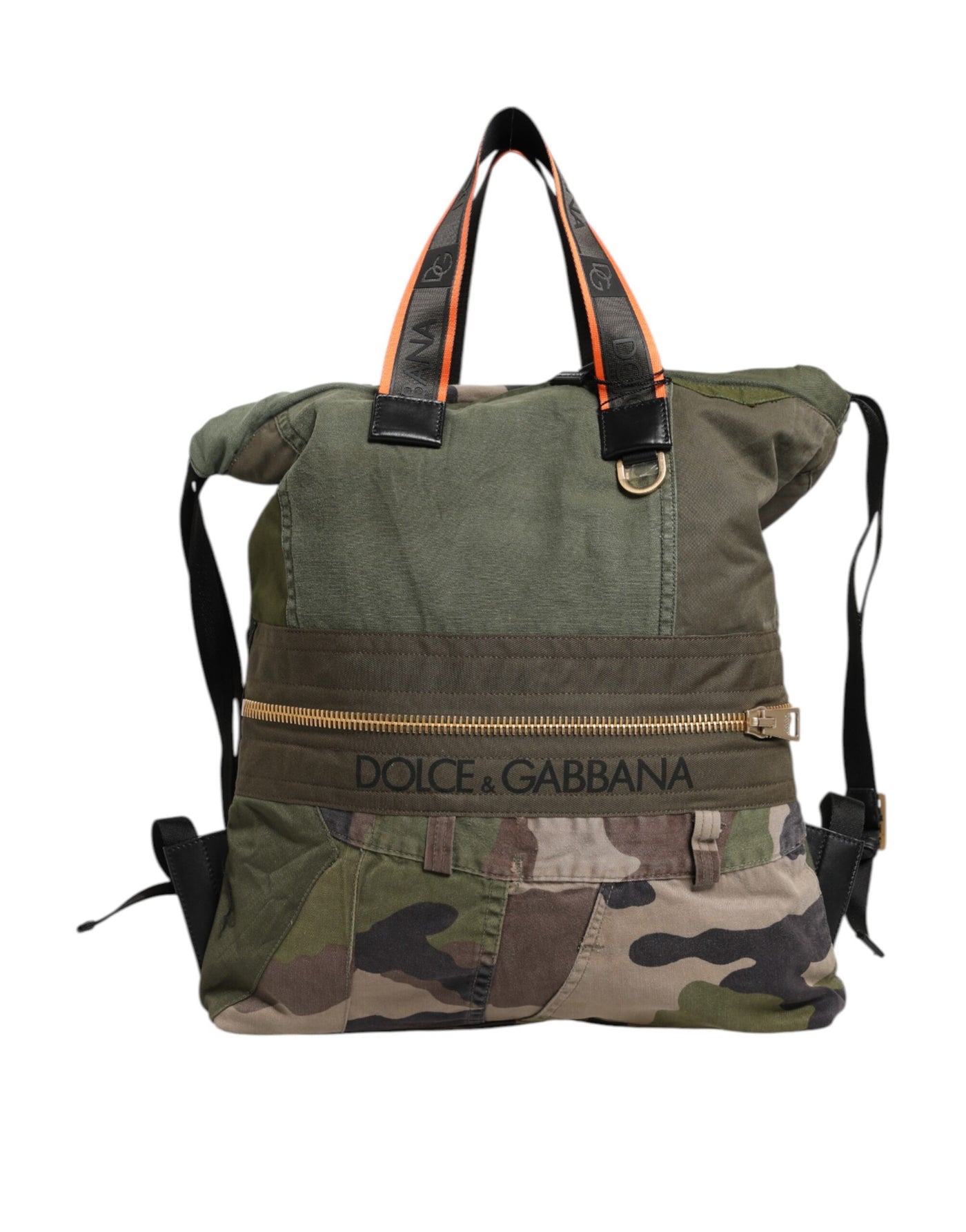 Sac à dos patchwork vert militaire Dolce &amp; Gabbana