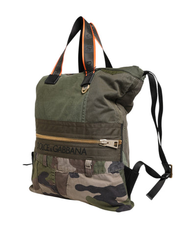 Sac à dos patchwork vert militaire Dolce &amp; Gabbana