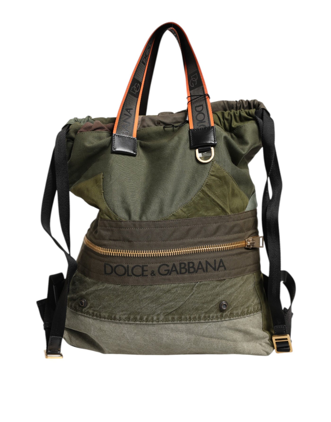 Dolce &amp; Gabbana Military Green Patchwork Rugzak Rugzak Tas