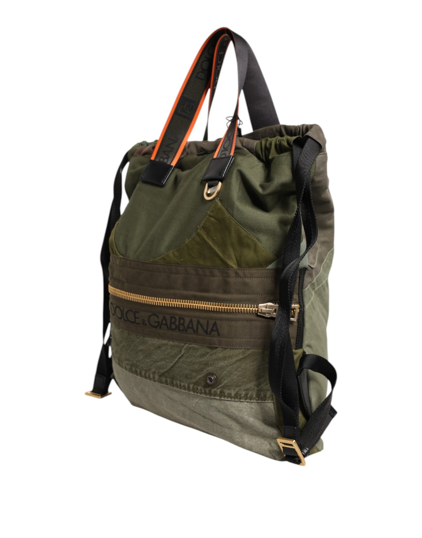 Dolce &amp; Gabbana Military Green Patchwork Rugzak Rugzak Tas