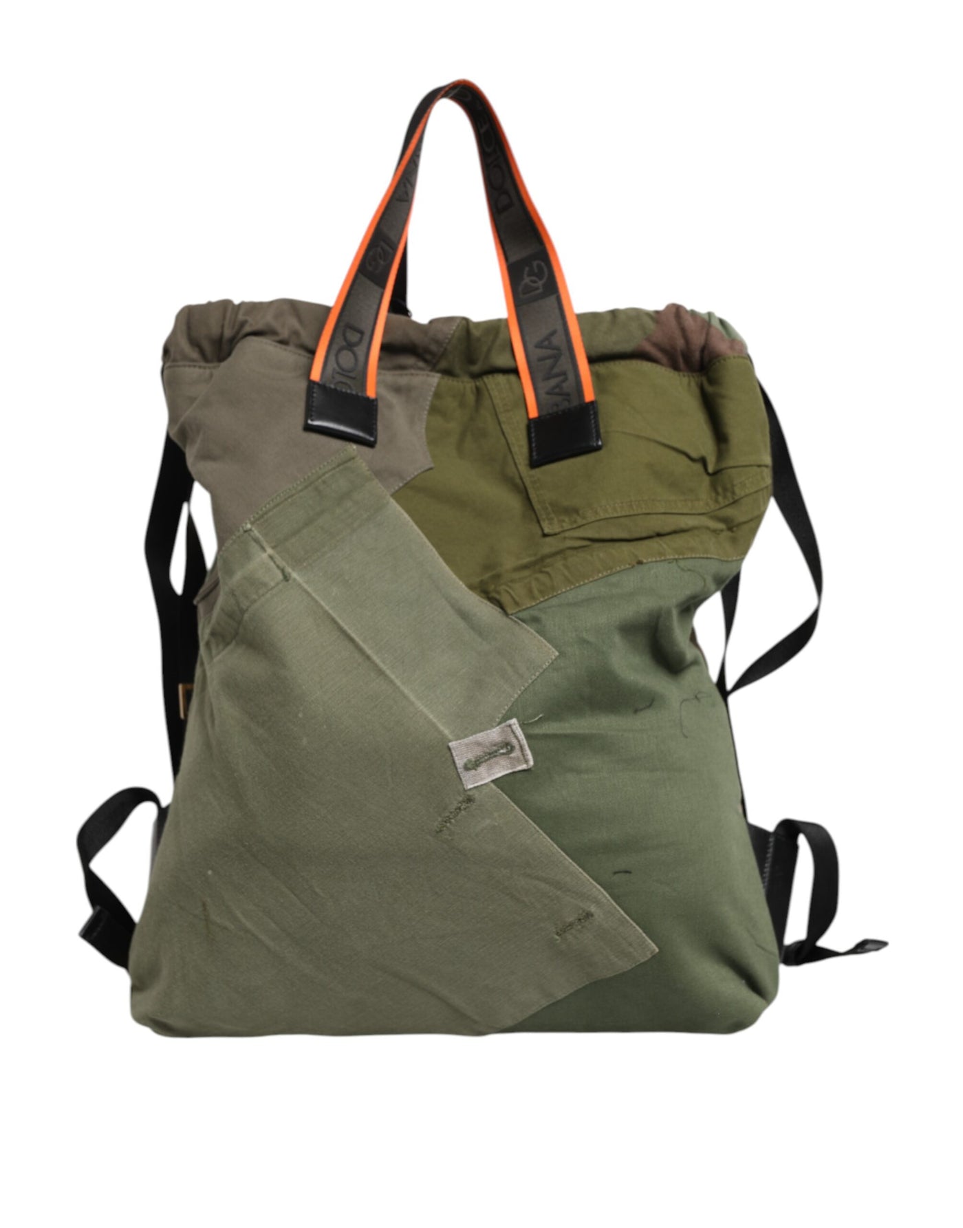 Dolce &amp; Gabbana Military Green Patchwork Rugzak Rugzak Tas