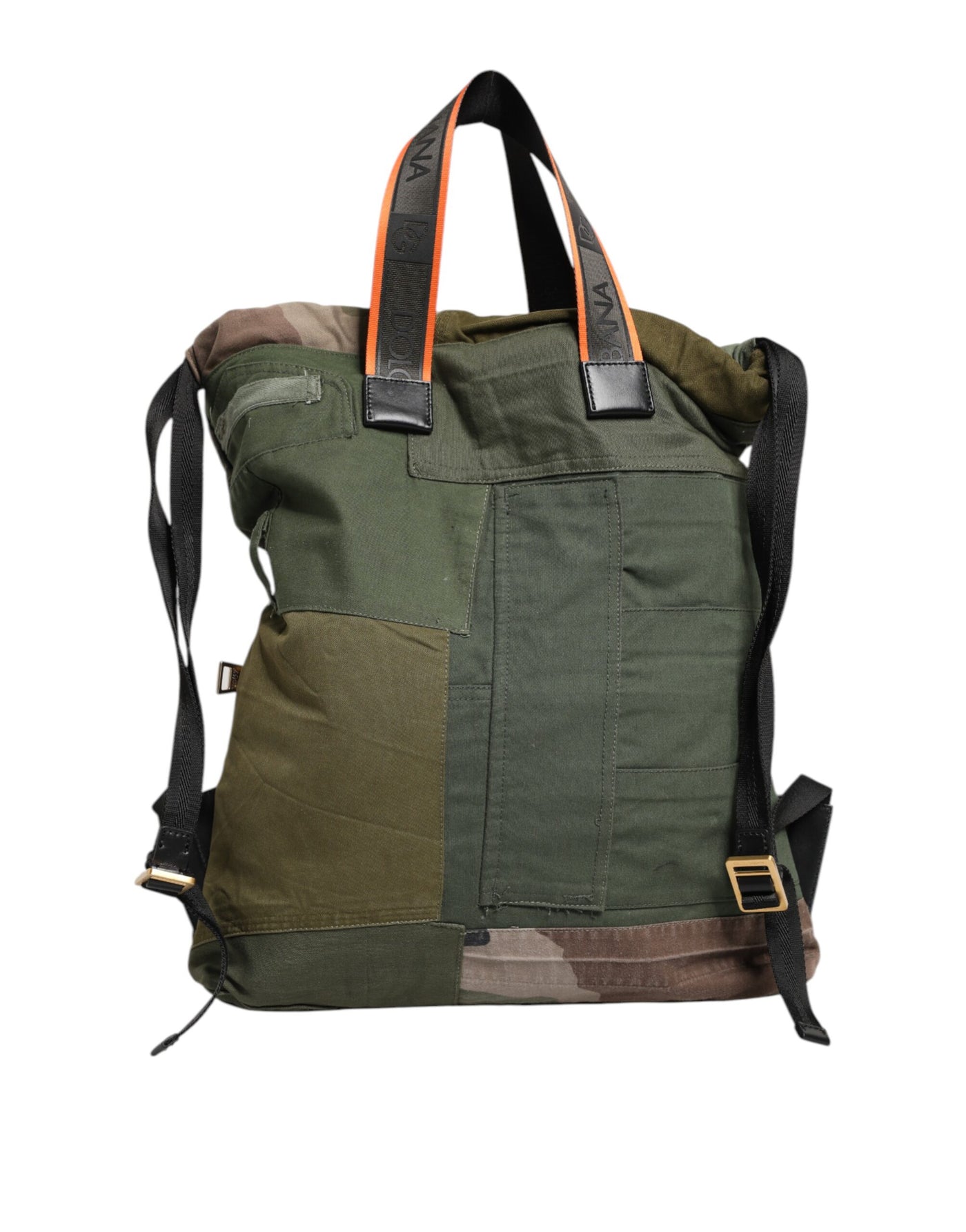 Dolce &amp; Gabbana Military Green Patchwork Rugzak Rugzak Tas