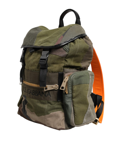 Dolce &amp; Gabbana Military Green Patchwork Rugzak Rugzak Tas