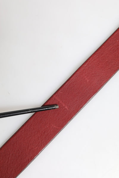 Ceinture classique en cuir marron Dolce &amp; Gabbana avec boucle en métal et logo