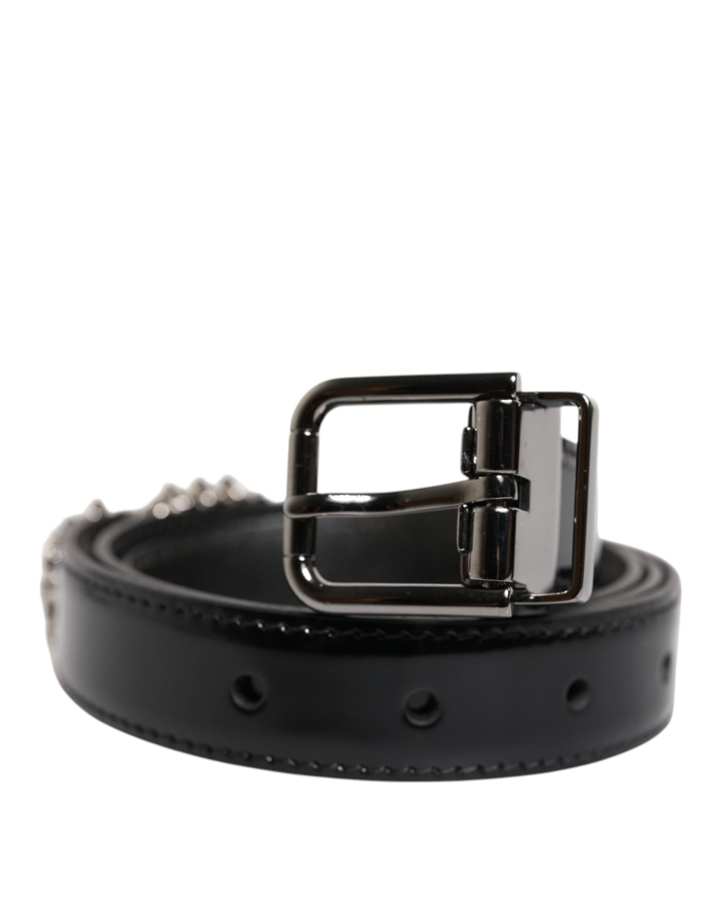 Ceinture à boucle en métal noir ornée du logo Dolce &amp; Gabbana