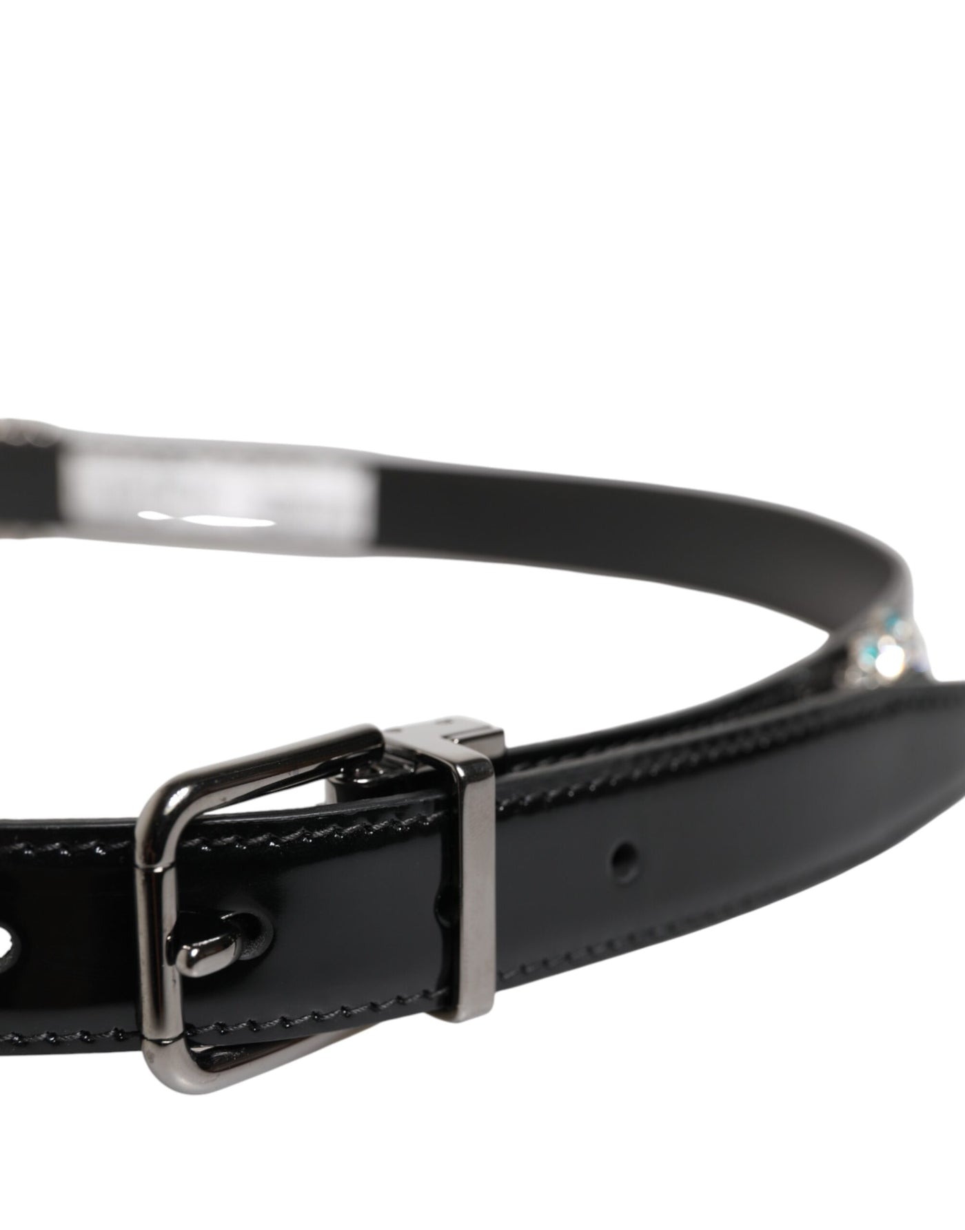 Ceinture à boucle en métal noir ornée du logo Dolce &amp; Gabbana