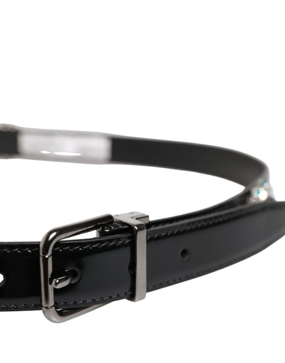 Ceinture à boucle en métal noir ornée du logo Dolce &amp; Gabbana
