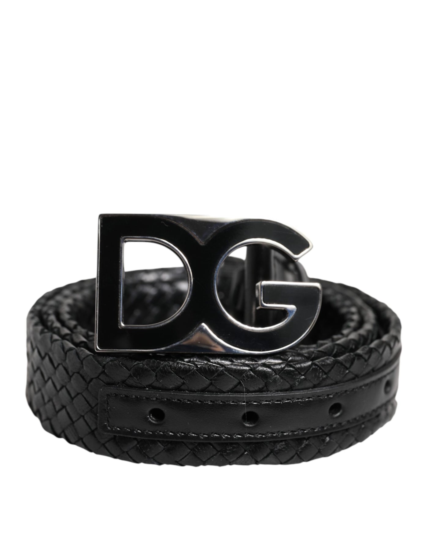Ceinture classique en cuir noir Dolce &amp; Gabbana avec boucle logo DG