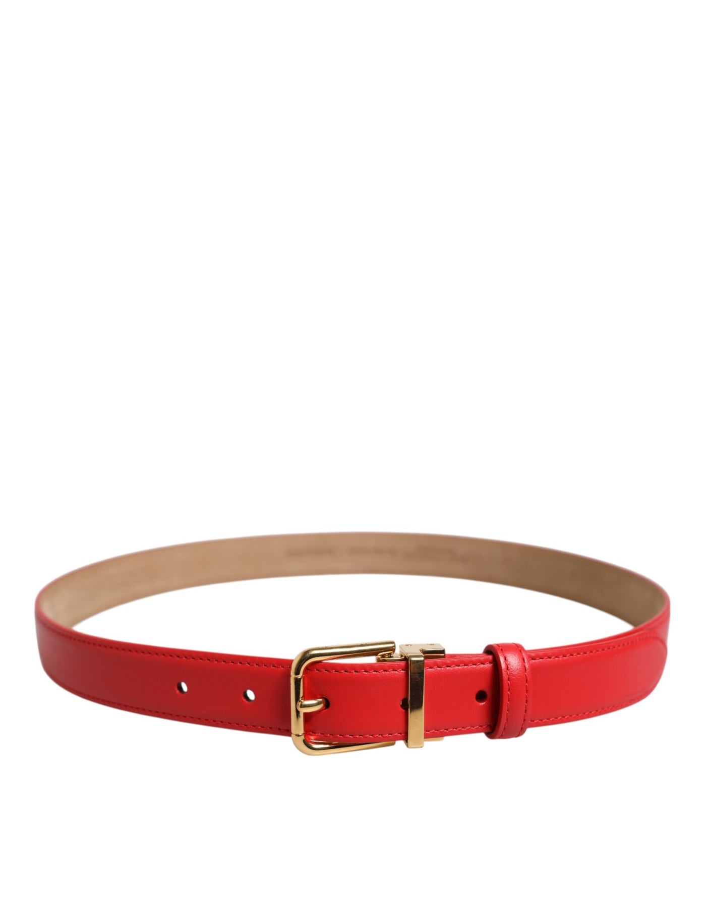Dolce &amp; Gabbana rode leren Cintura riem met gouden metalen gesp