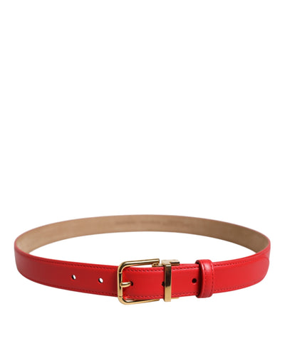 Dolce &amp; Gabbana rode leren Cintura riem met gouden metalen gesp