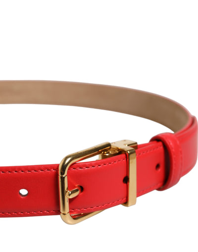 Dolce &amp; Gabbana rode leren Cintura riem met gouden metalen gesp