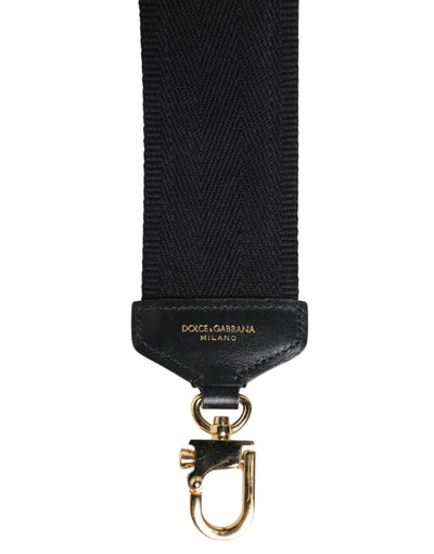 Dolce &amp; Gabbana Zwarte Katoenen Bedrukte Damestas Accessoire Schouderriem