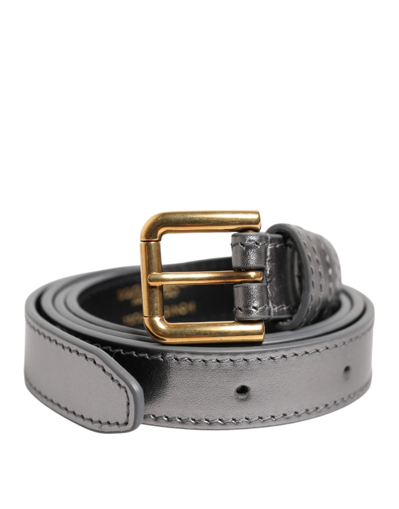 Dolce &amp; Gabbana zilveren metalen tailleband met gegraveerd logo
