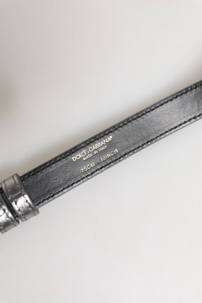 Dolce &amp; Gabbana zilveren metalen tailleband met gegraveerd logo