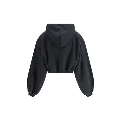 Sweat à capuche court zippé Alexander Wang
