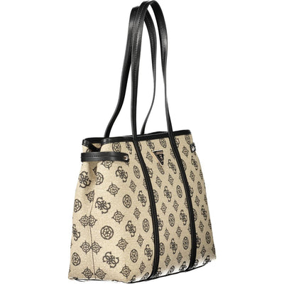 Sac à main Guess Jeans en coton beige pour femme