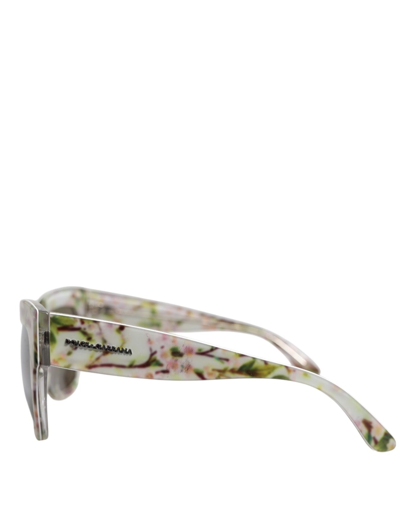 Dolce &amp; Gabbana Witte DG4231F Bloemen Acetaat Rechthoekige Zonnebril
