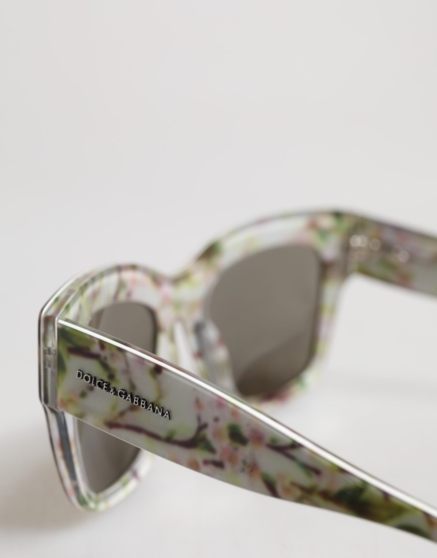 Dolce &amp; Gabbana Witte DG4231F Bloemen Acetaat Rechthoekige Zonnebril