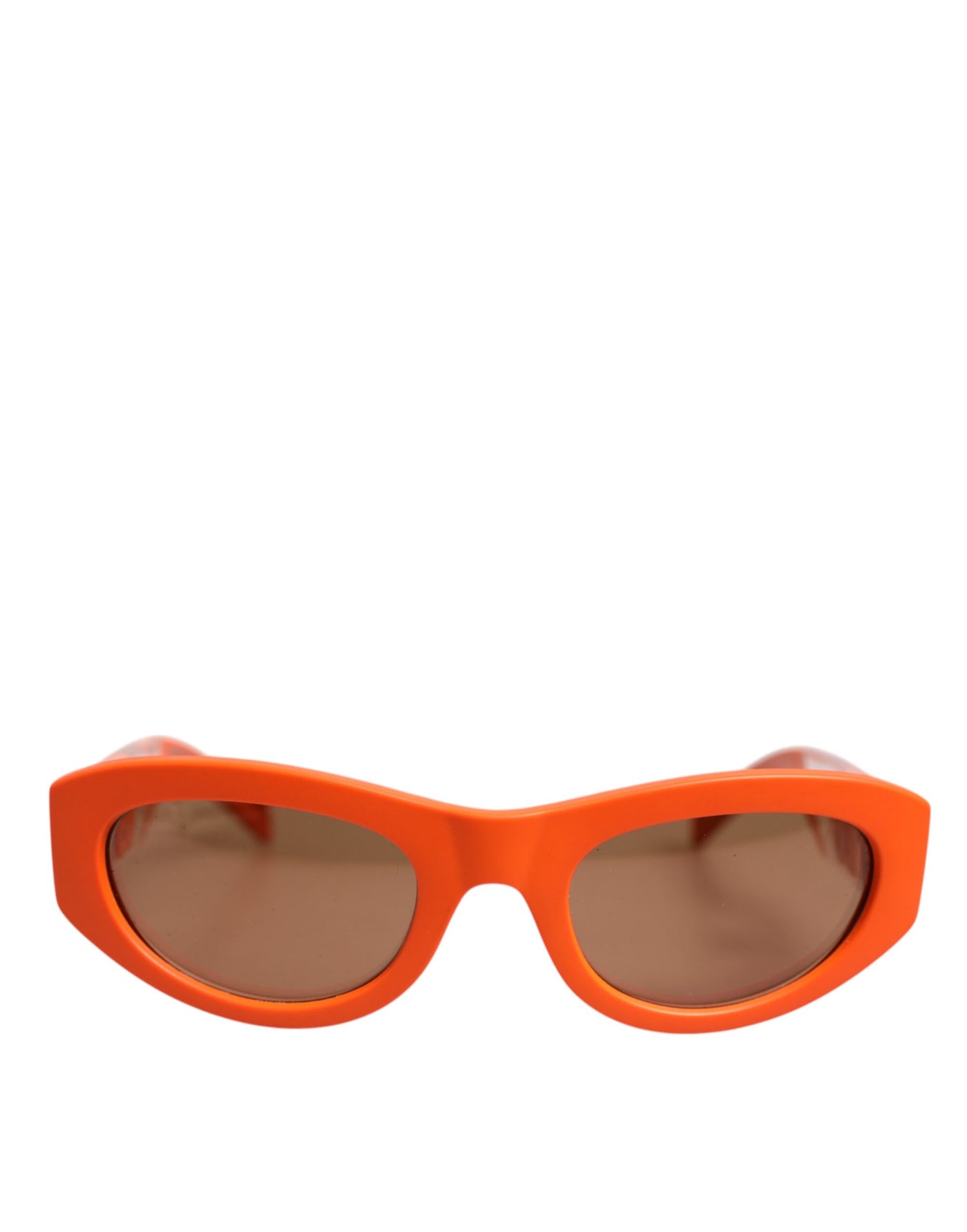 Dolce &amp; Gabbana Orange Reborn To Live Oval Frame Logo Eyewear Zonnebril