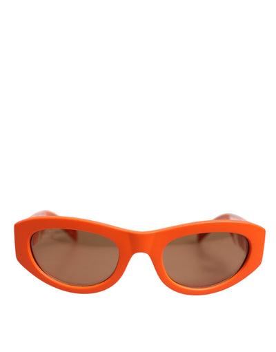 Dolce &amp; Gabbana Orange Reborn To Live Oval Frame Logo Eyewear Zonnebril