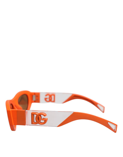 Dolce &amp; Gabbana Orange Reborn To Live Oval Frame Logo Eyewear Zonnebril
