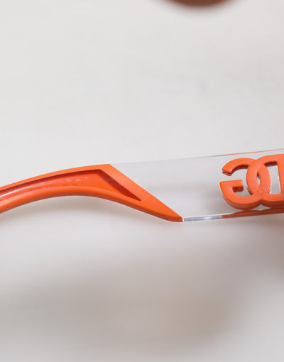 Dolce &amp; Gabbana Orange Reborn To Live Oval Frame Logo Eyewear Zonnebril