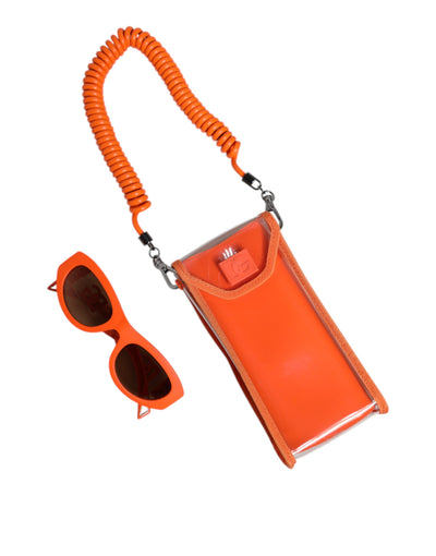 Dolce &amp; Gabbana Orange Reborn To Live Oval Frame Logo Eyewear Zonnebril