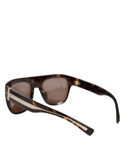 Lunettes de soleil carrées Dolce &amp; Gabbana Havane marron foncé DG4398F