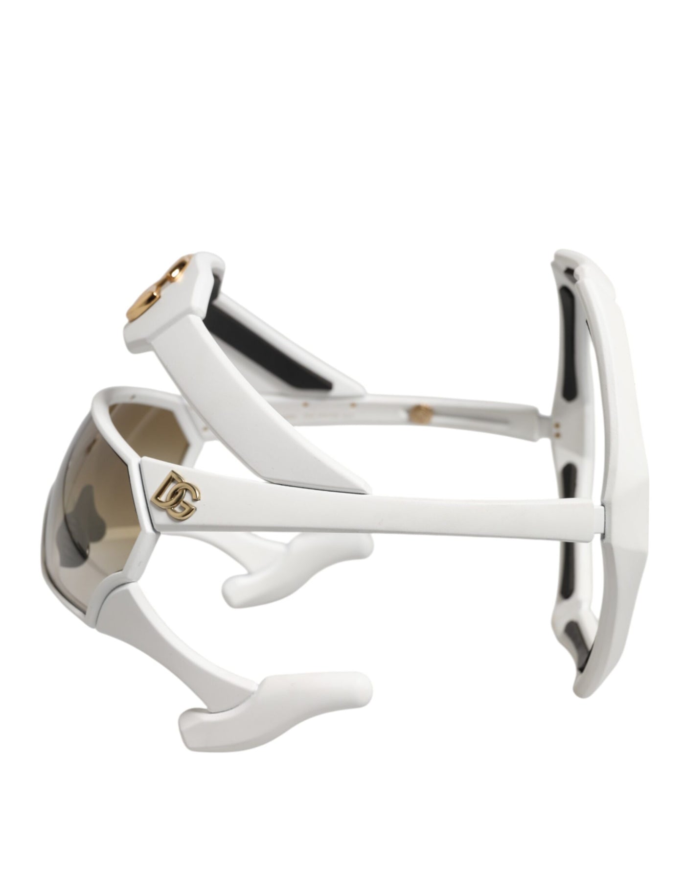 Dolce &amp; Gabbana Witte Acetaat Next Generation Mask Eyewear Zonnebril