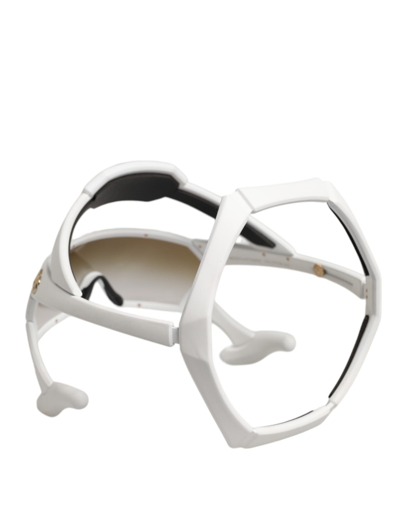 Dolce &amp; Gabbana Witte Acetaat Next Generation Mask Eyewear Zonnebril